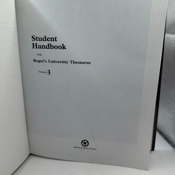 Student Handbook Volume 3 With Rogets University Thesaurus Southwestern Company - Picture 3 of 5